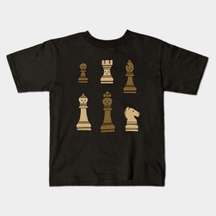 Chess Pieces - Cute Kawaii Cartoon Kids T-Shirt